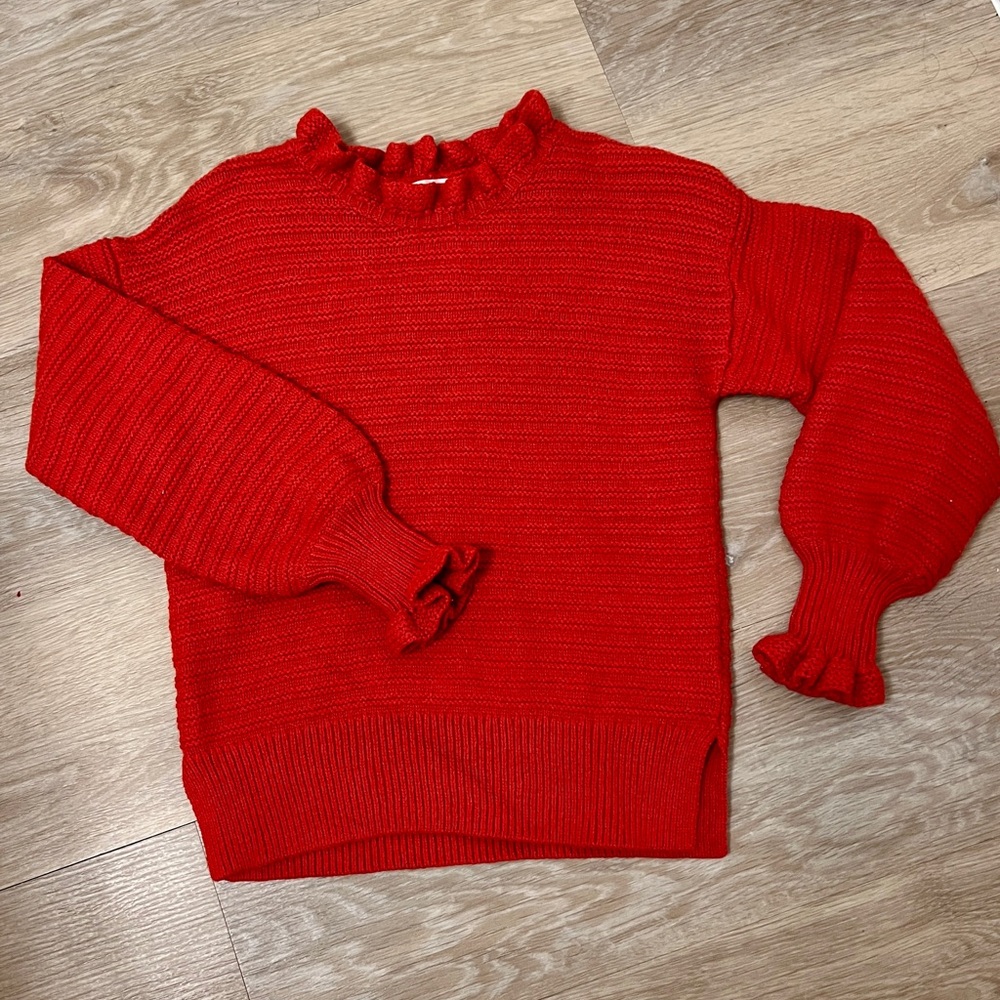 Madewell Ruffle-Neck Pullover Sweater